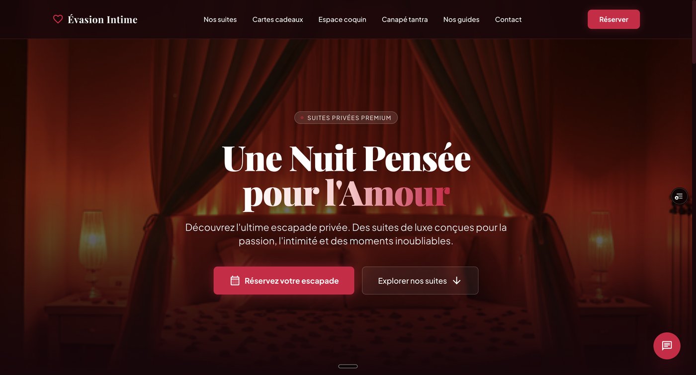 Capture du site evasion-intime.com