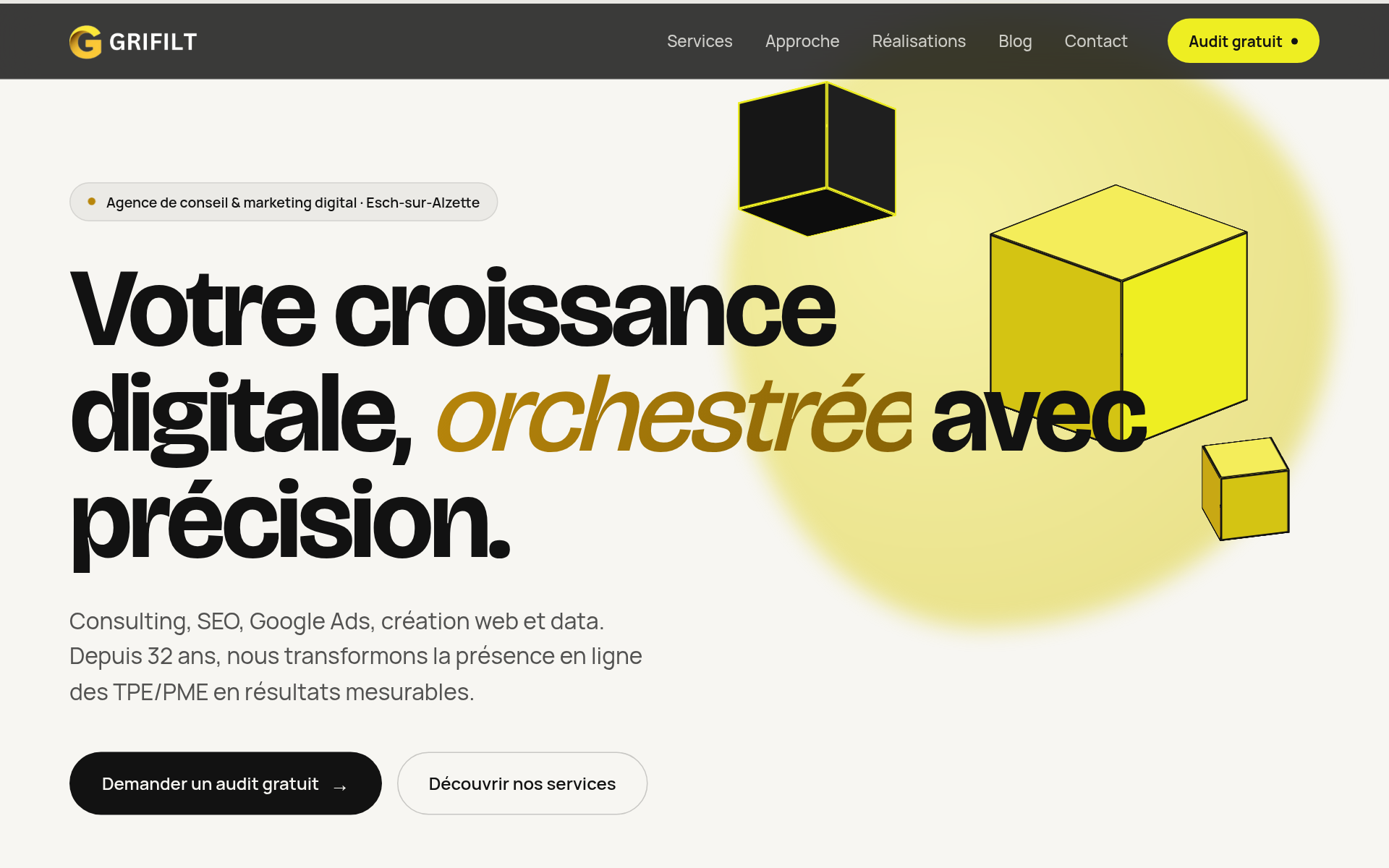 Capture du site grifilt.lu